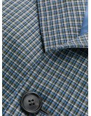 checked single-breasted coat