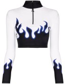 flame print crop top