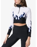 flame print crop top