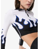 flame print crop top