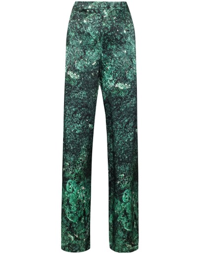graphic-print silk trousers