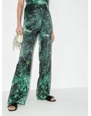 graphic-print silk trousers