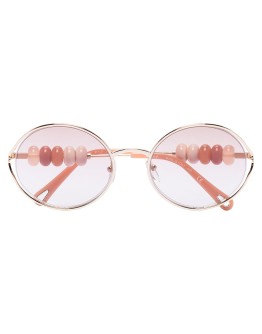 beaded oval-frame sunglasses