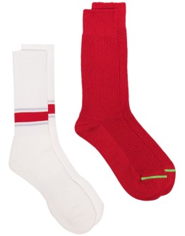 pair of two ribbed socks set 