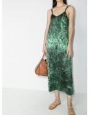 Pfeiffer malachite-print slip dress