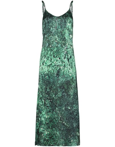Pfeiffer malachite-print slip dress