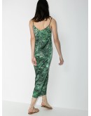Pfeiffer malachite-print slip dress