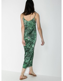 Pfeiffer malachite-print slip dress
