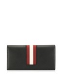 embossed logo foldover wallet