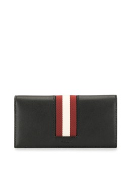 embossed logo foldover wallet