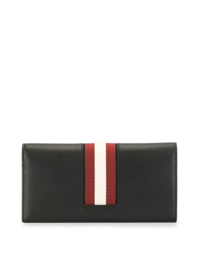 embossed logo foldover wallet