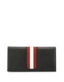 embossed logo foldover wallet