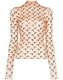 moon-print turtleneck top