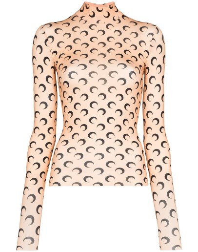 moon-print turtleneck top