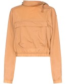 zip neck logo hoodie