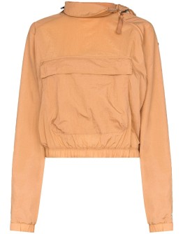 zip neck logo hoodie
