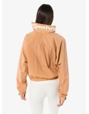zip neck logo hoodie