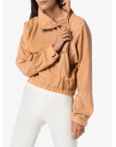 zip neck logo hoodie