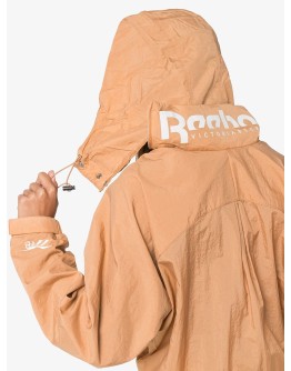 zip neck logo hoodie