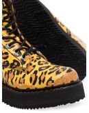 leopard-print leather boots