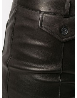 leather skinny-leg jeans