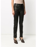 leather skinny-leg jeans
