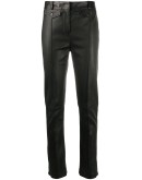 leather skinny-leg jeans