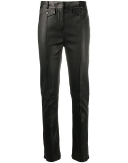 leather skinny-leg jeans