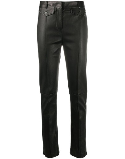 leather skinny-leg jeans