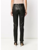 leather skinny-leg jeans