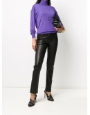 leather skinny-leg jeans