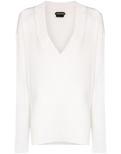 deep V-neck jumper