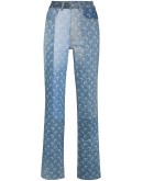 Moon-print faded-effect jeans