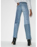 Moon-print faded-effect jeans