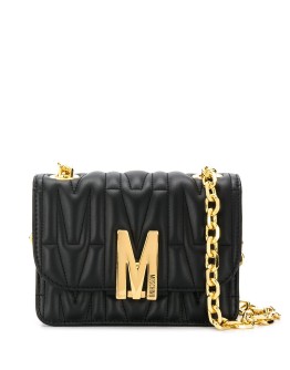 M-plaque quilted crossbody bag