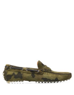 camouflage-print square-toe loafers