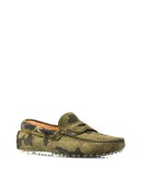 camouflage-print square-toe loafers