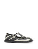 Zebra-print t-bar shoes