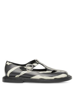 Zebra-print t-bar shoes