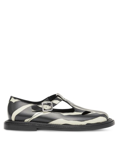 Zebra-print t-bar shoes