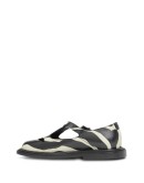 Zebra-print t-bar shoes