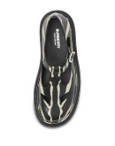 Zebra-print t-bar shoes