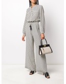 tassel-detail striped jumpsuit
