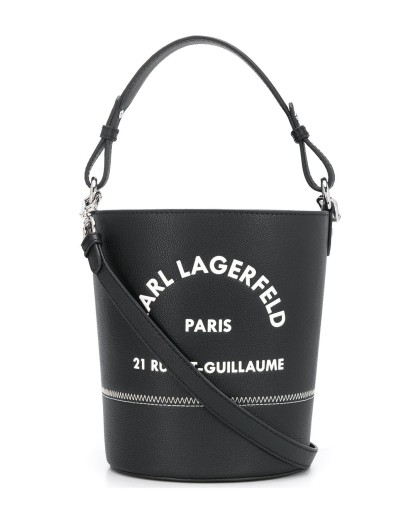 Address print bucket bag