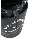 Address print bucket bag
