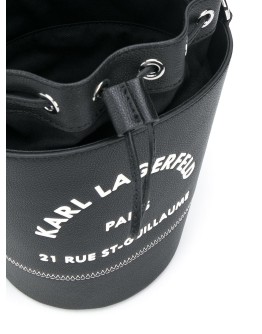 Address print bucket bag