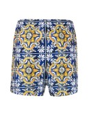 maiolica print swimming shorts