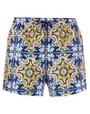 maiolica print swimming shorts