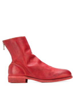 grained-effect ankle boots