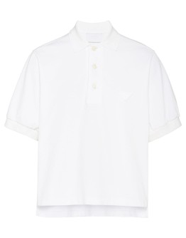 oversized knitted polo shirt